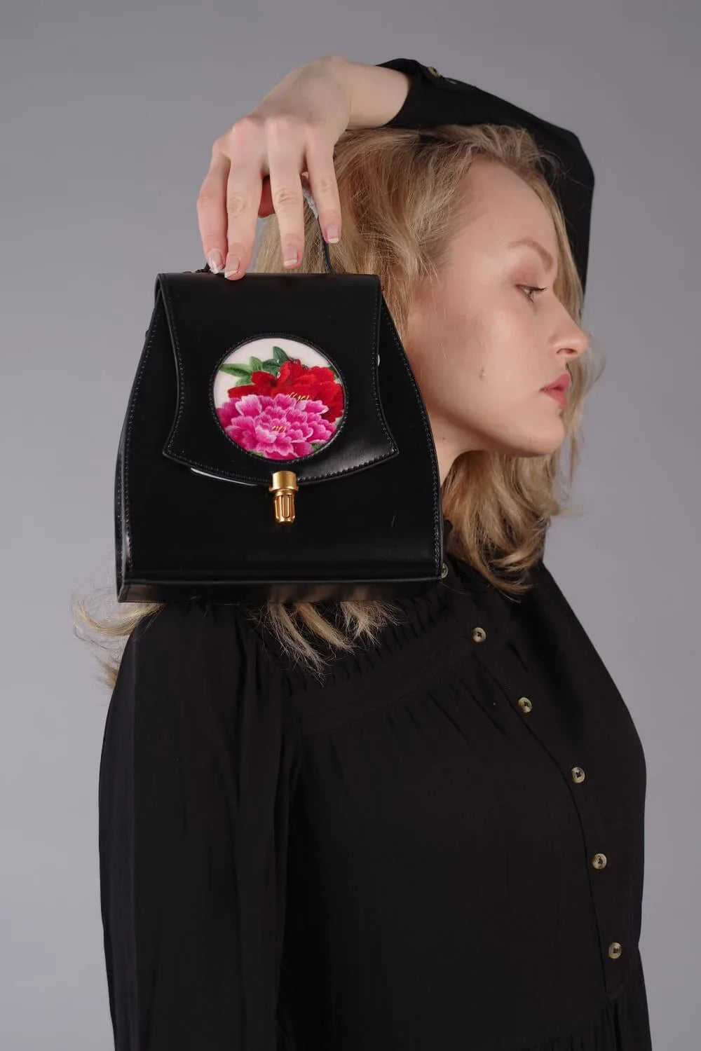 Luxury Silk Embroidery Handbag Small Floral and Butterfly - Vshine Silk and Shine 