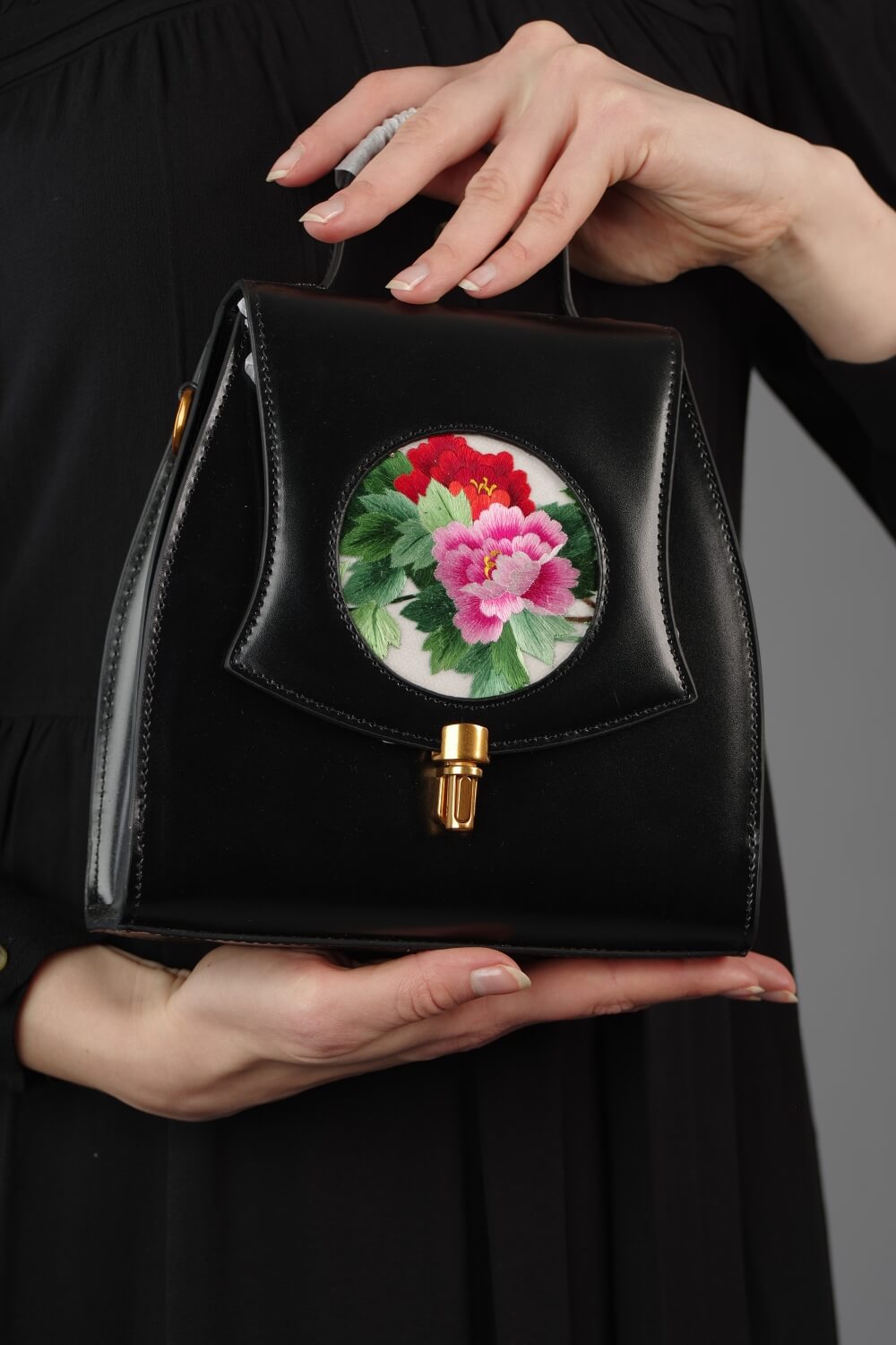 Luxury Silk Embroidery Handbag Small Floral and Foliage - Vshine Silk and Shine 