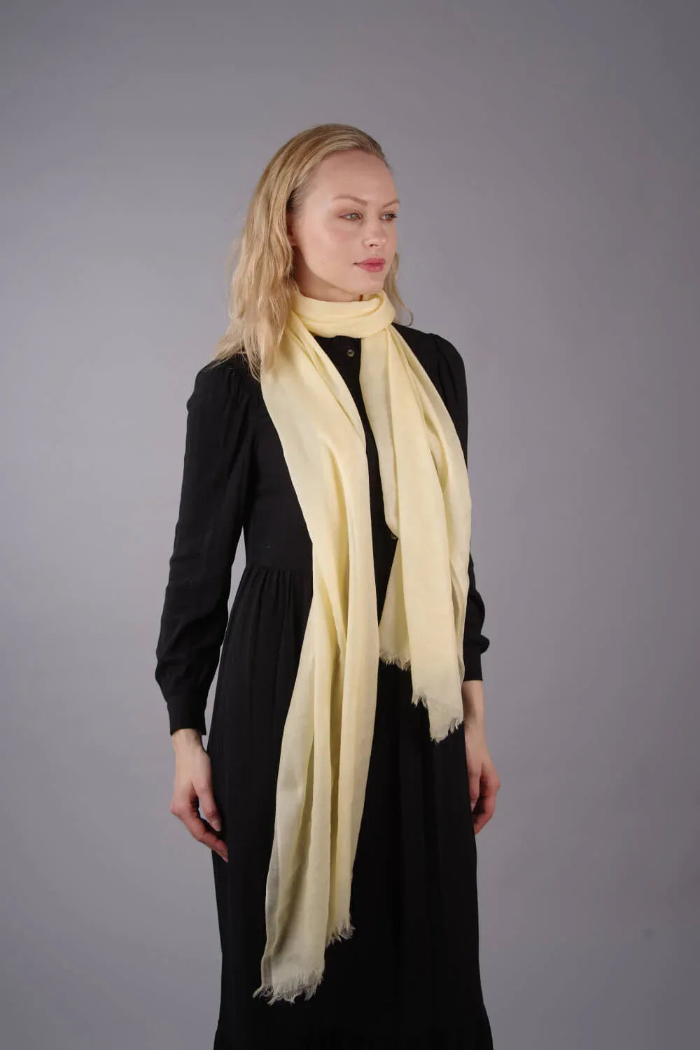 Extra Large Finest Cashmere Shawl Cream - Vshine Silk and Shine 