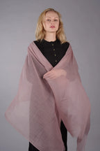 Extra Large Finest Cashmere Shawl Silver Pink - Vshine Silk and Shine 