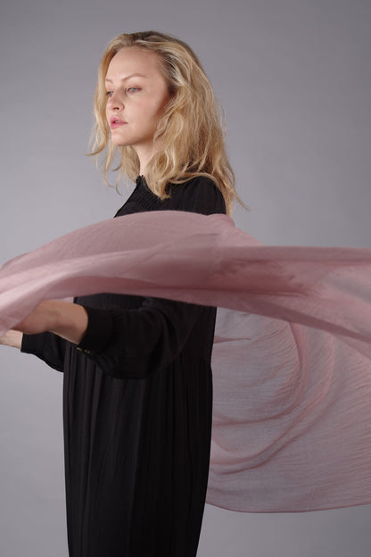Extra Large Finest Cashmere Shawl Silver Pink - Vshine Silk and Shine 