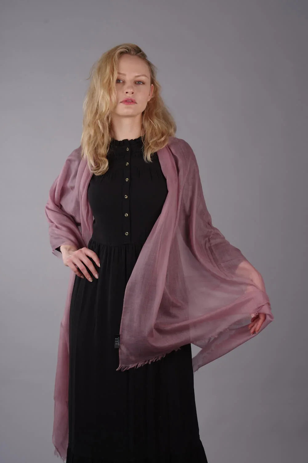 Extra Large Finest Cashmere Shawl Light Dusty Pink - Vshine Silk and Shine 