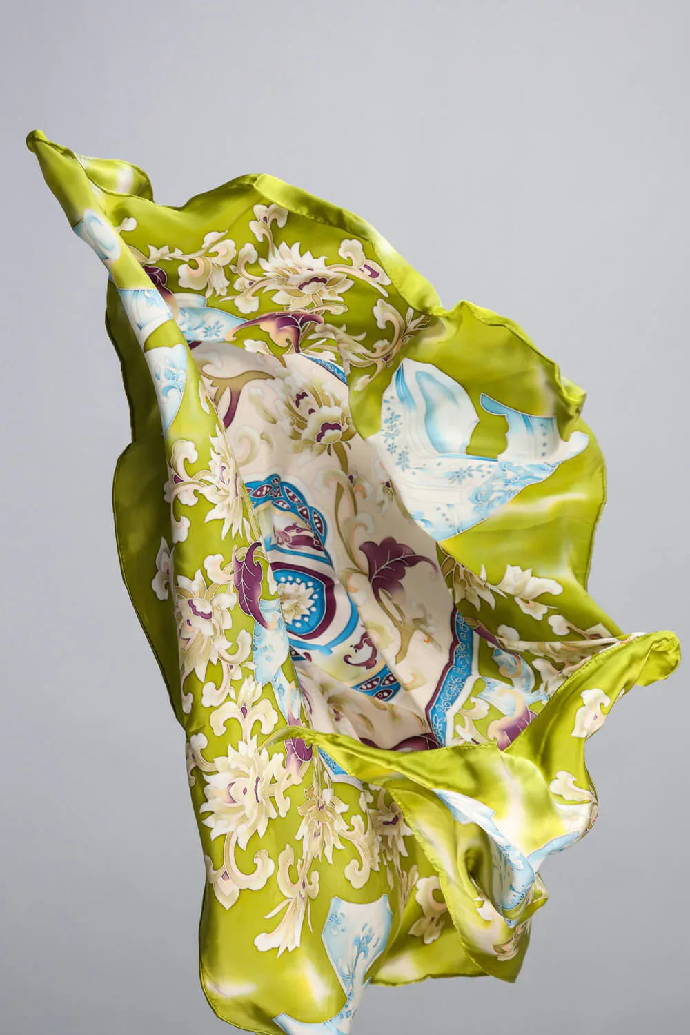 Limited Edition Hand Painted Silk Scarf| Yellow - Vshine Silk and Shine 