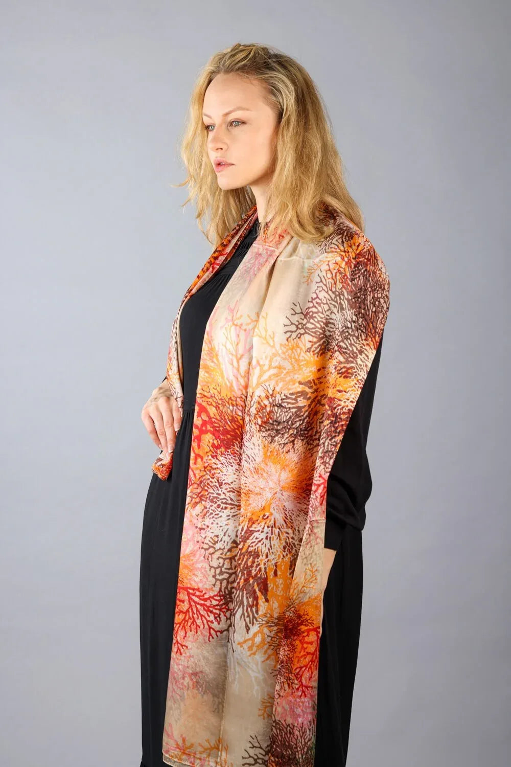 Rainbow Range| Large Silk Scarf Coral Red - Vshine Silk and Shine 
