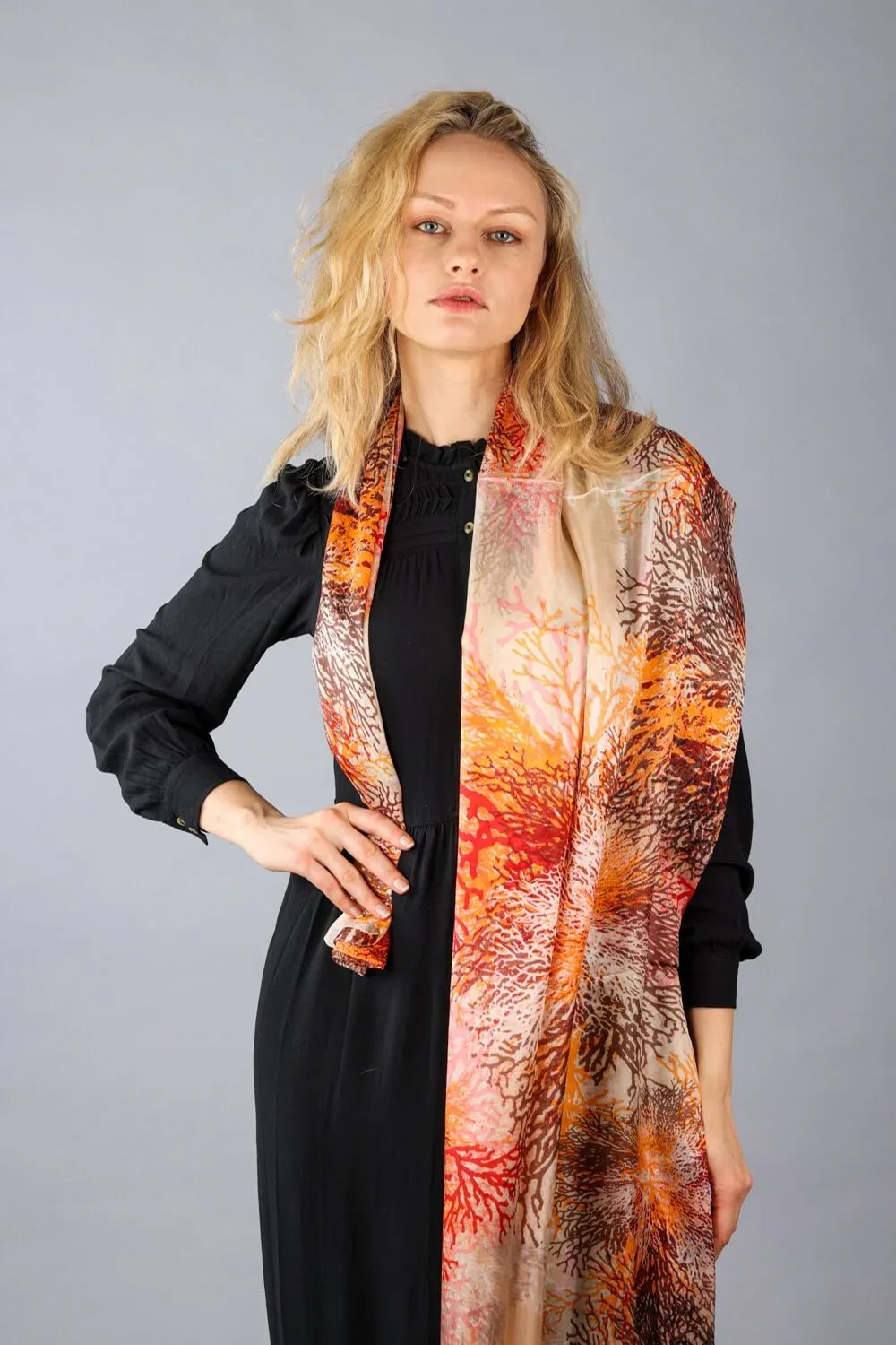 Rainbow Range| Large Silk Scarf Coral Red - Vshine Silk and Shine 