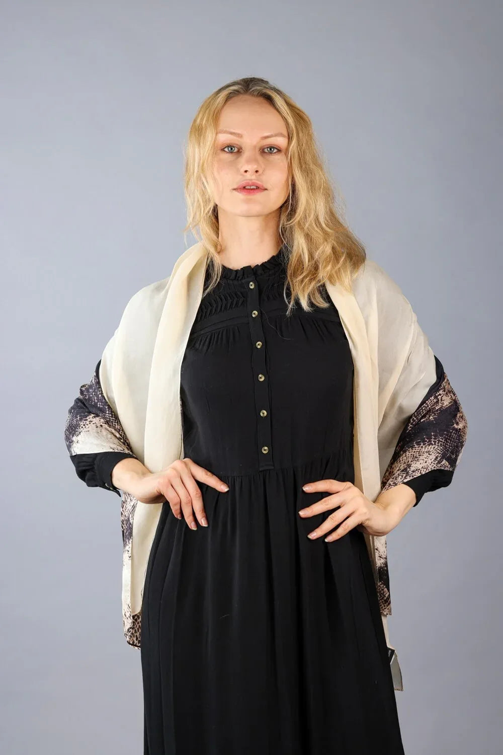 Rainbow Range| Large Silk Scarf Python Print Natural - Vshine Silk and Shine 