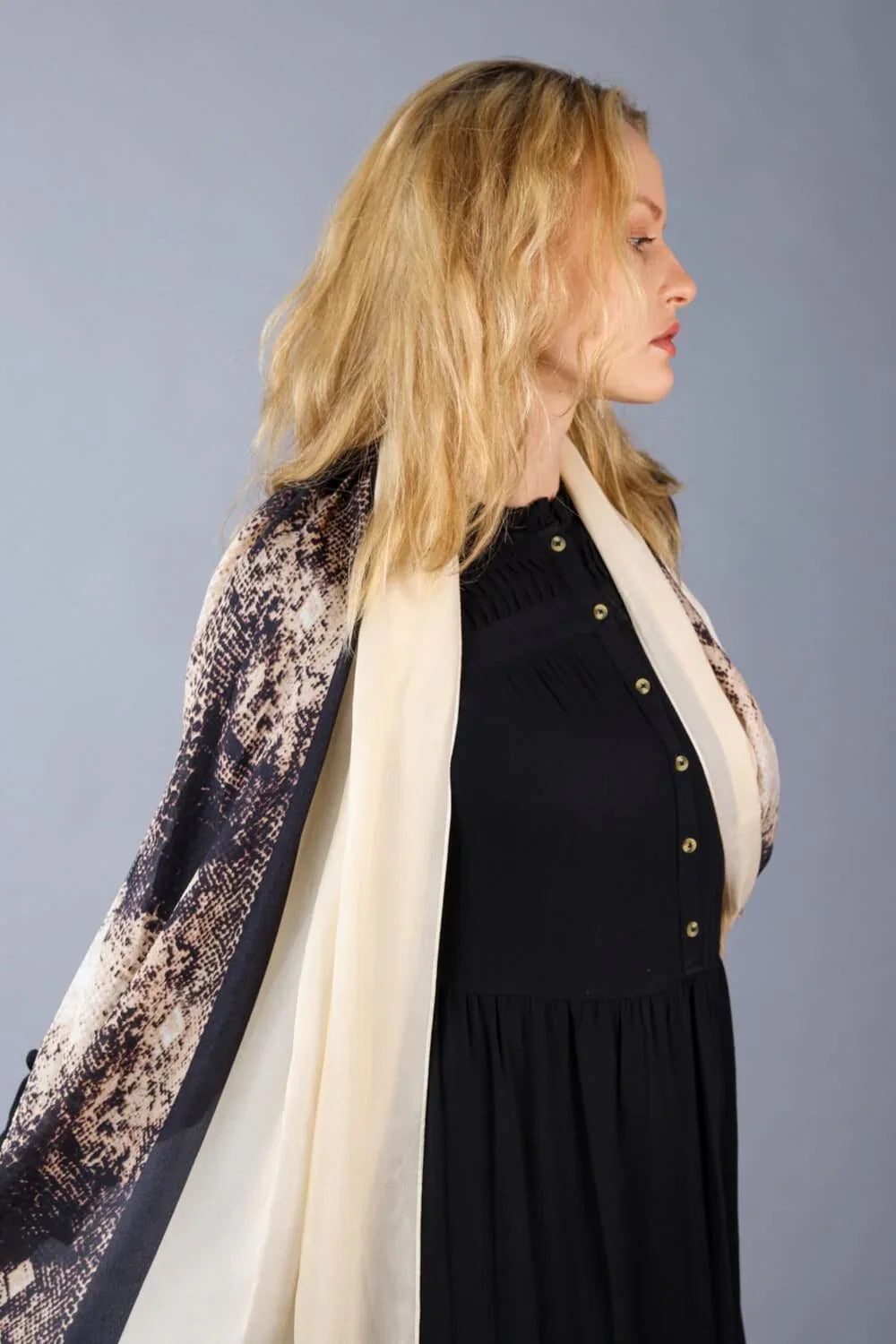 Rainbow Range| Large Silk Scarf Python Print Natural - Vshine Silk and Shine 