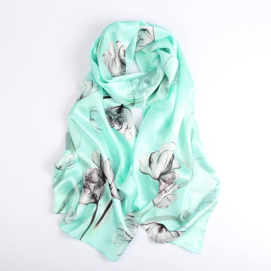 Vshine Silk and Shine Fashion Accessories|Silk Scarf Collections|Blossom Range|Mint Green