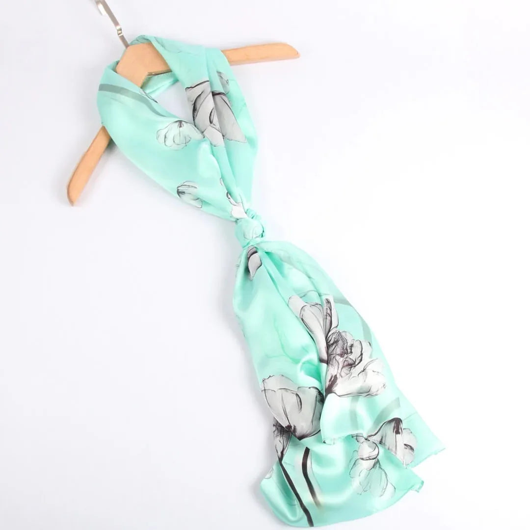 Silk Scarf Collections|Blossom Range|Mint Green - Vshine Silk and Shine 