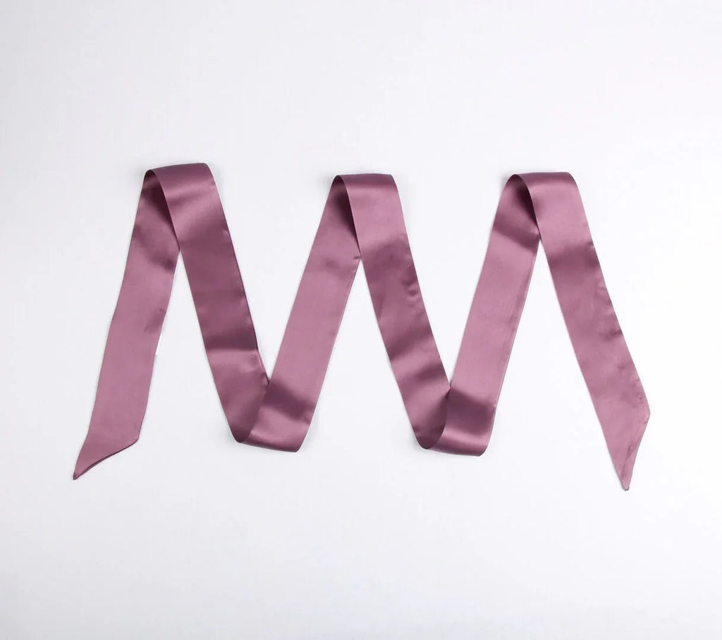 Skinny Satin Mulberry Silk Scarf Dusty Pink - Vshine Silk and Shine 
