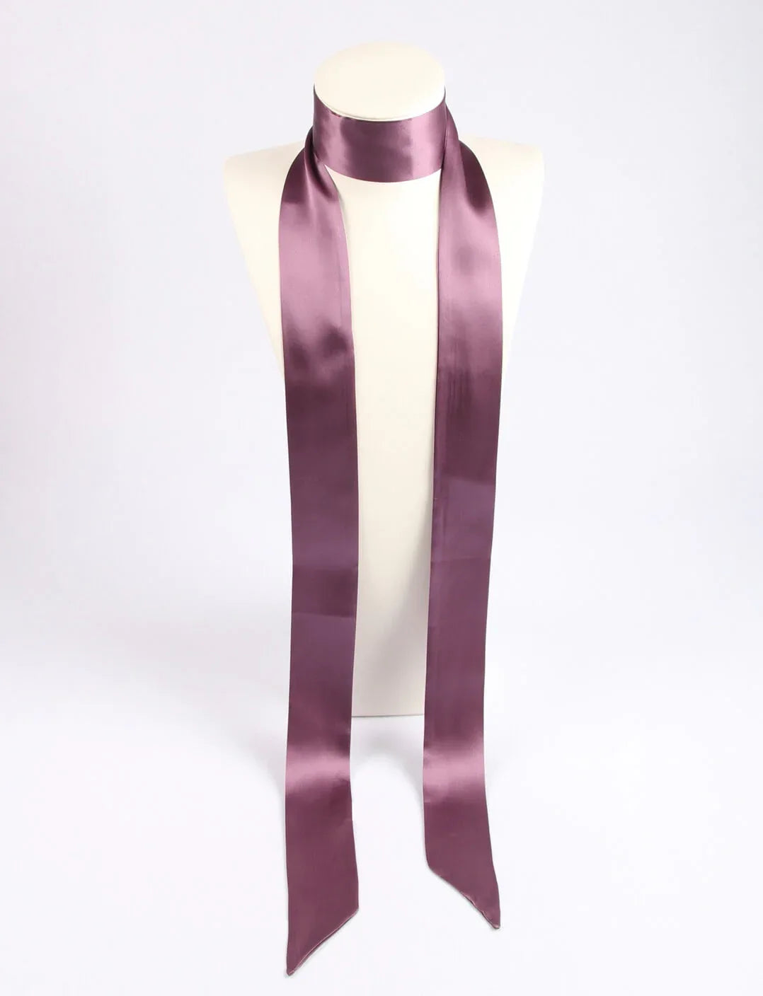 Skinny Satin Mulberry Silk Scarf Dusty Pink - Vshine Silk and Shine 