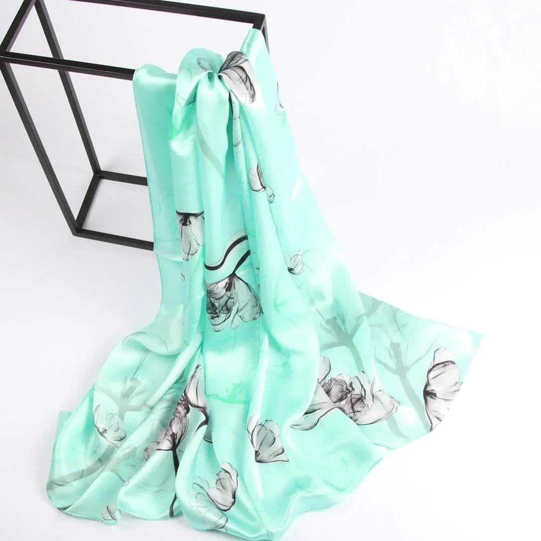 Silk Scarf Collections|Blossom Range|Mint Green - Vshine Silk and Shine 