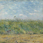 Oil Paint Silk Scarf| Oil Paint Wheat field with a lark - Vshine Silk and Shine 