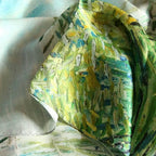 Oil Paint Silk Scarf| Oil Paint Wheat field with a lark - Vshine Silk and Shine 