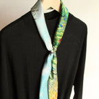 Oil Paint Silk Scarf| Oil Paint Wheat field with a lark - Vshine Silk and Shine 