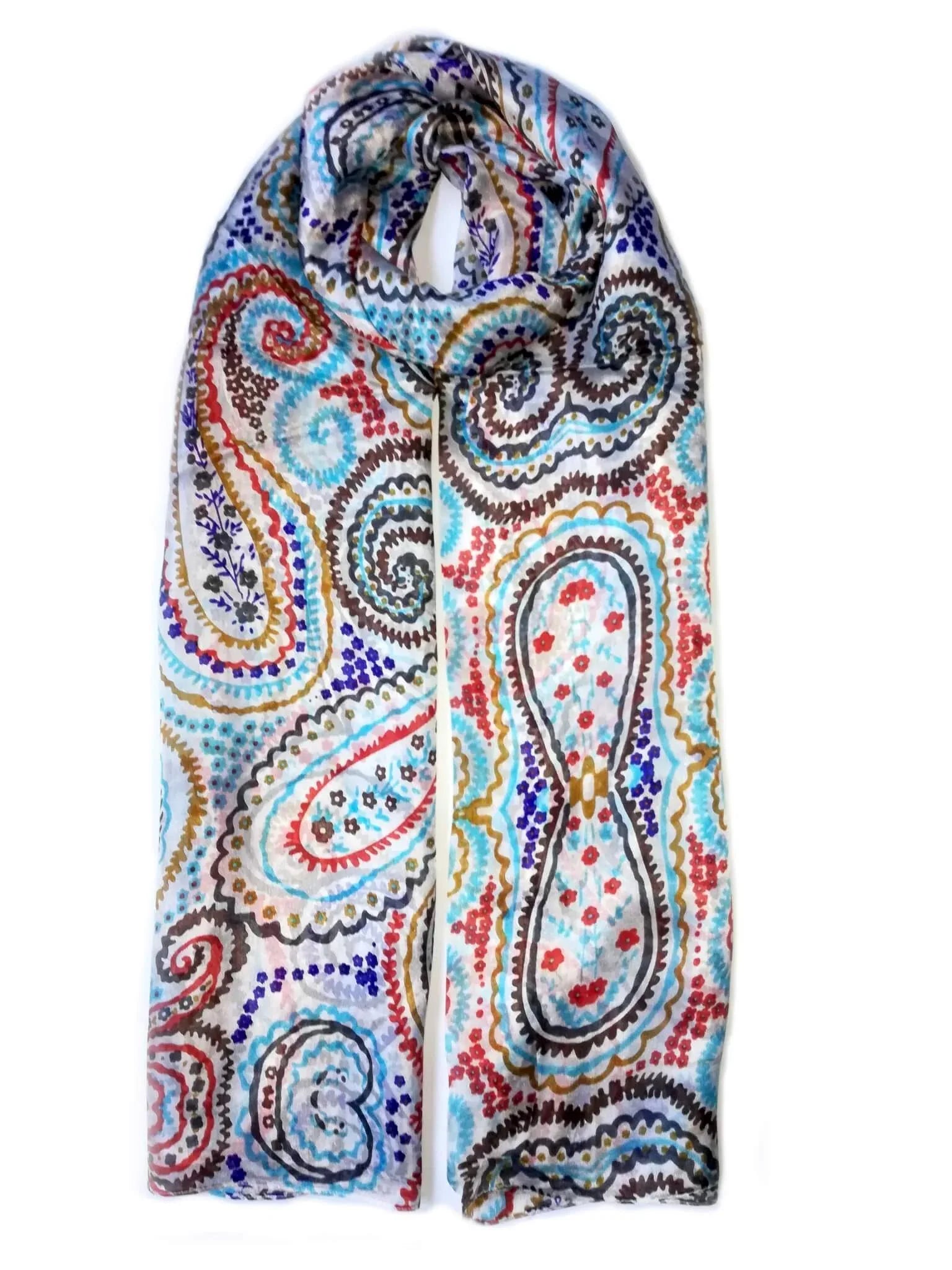 Rainbow Range|Large Silk Scarf Abstract Paisley Original - Vshine Silk and Shine 