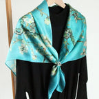 Oil Paint Silk Scarf| Almond Blossom - Vshine Silk and Shine 