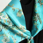 Oil Paint Silk Scarf| Almond Blossom - Vshine Silk and Shine 