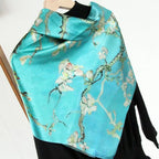 Oil Paint Silk Scarf| Almond Blossom - Vshine Silk and Shine 