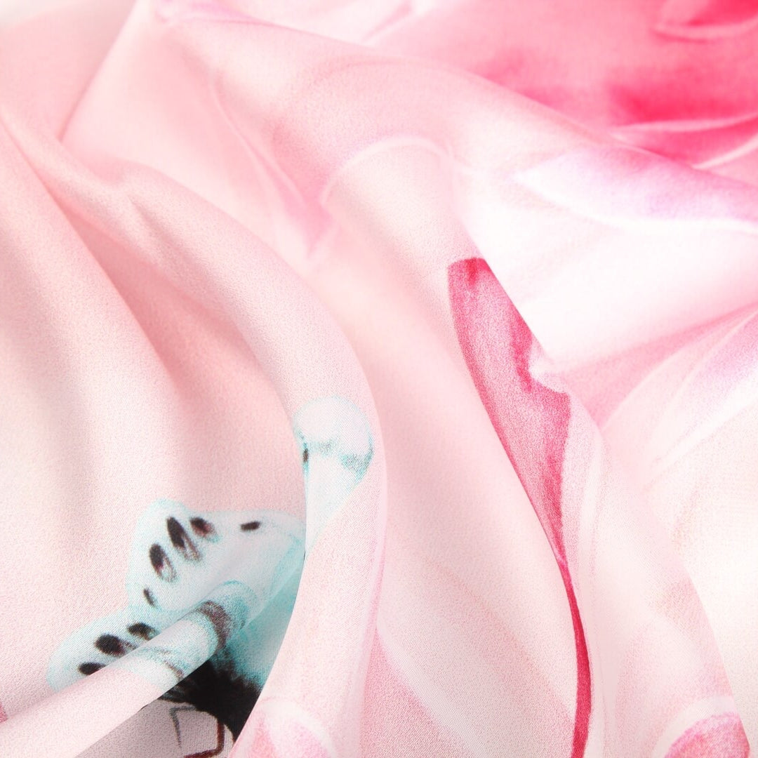 Silk Scarf Collecitons|Blossom Range|Subtle Pastel|Red|Long Silk Scarf - Vshine Silk and Shine 