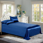 Luxury Silk and Shine Bedding Set Pure Lux Neutral Tone Dark Blue - Vshine Silk and Shine 