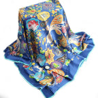 Limited Edition Extra Large Silk Scarf Blue - Vshine Silk and Shine 