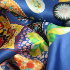 Limited Edition Extra Large Silk Scarf Blue - Vshine Silk and Shine 