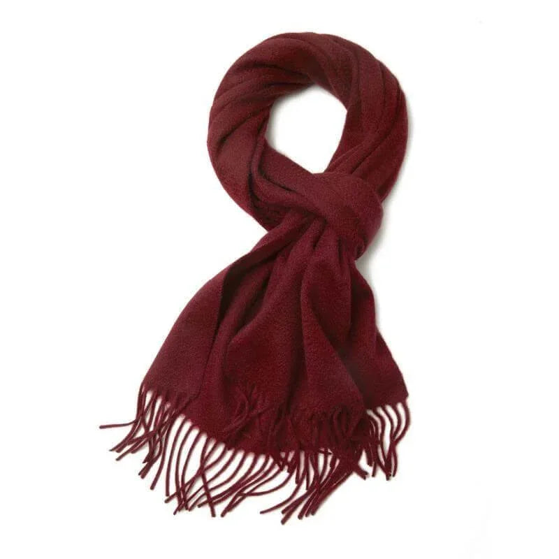 100% Cashmere Scarf in Burgundy - Vshine Silk and Shine 
