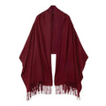 Cashmere Shawl Burgundy - Vshine Silk and Shine 
