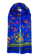 Rainbow Range| Large Silk Scarf Butterfly Blue - Vshine Silk and Shine 