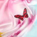 Silk Scarf Collections|Blossom Range|Joy Design|Pink|Long Silk Scarf - Vshine Silk and Shine 
