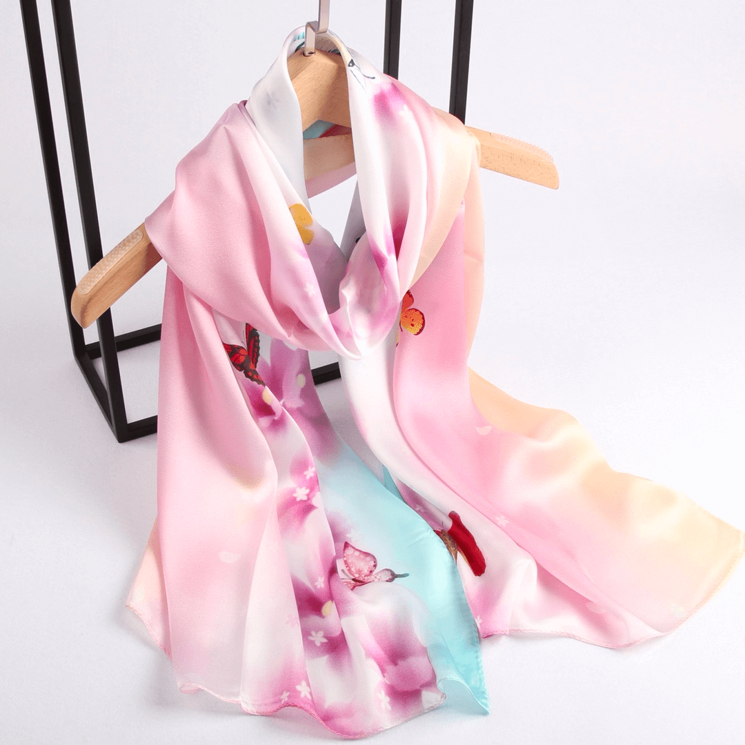 Vshine Silk and Shine Fashion Accessories|Silk Scarf Collections|Blossom Range|Joy Design|Pink|Long Silk Scarf