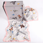 Silk Scarf Collections|Blossom Range|Butterfly Design|Silver|Long Silk Scarf - Vshine Silk and Shine 