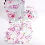 Silk Scarf Collections|Blossom Range|China Rose|Silver|Long Silk Scarf - Vshine Silk and Shine 