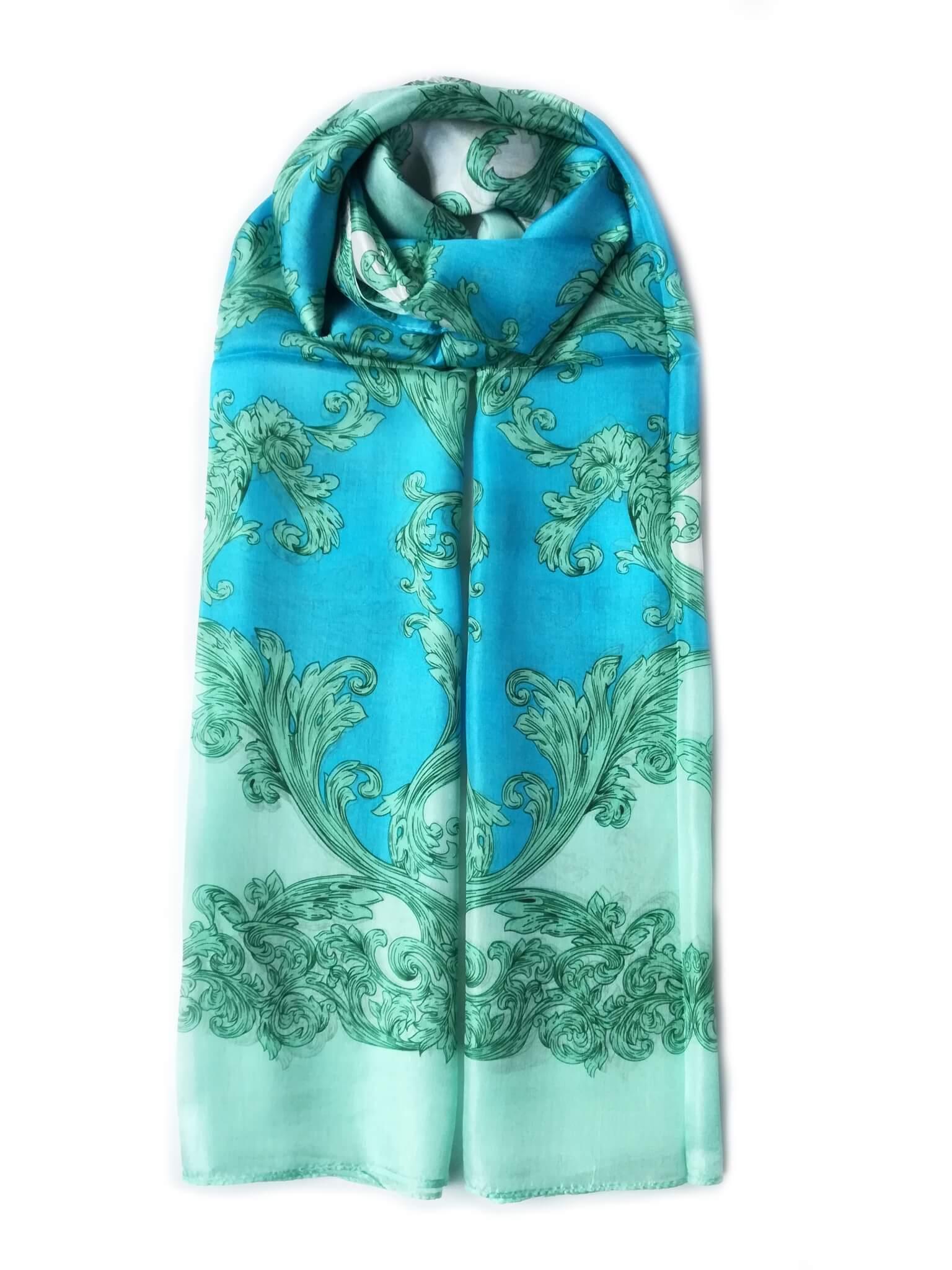 Rainbow Range| Large Silk Scarf Porcelain Green - Vshine Silk and Shine 