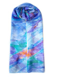 Rainbow Range|Large Silk Scarf Azure Delight - Vshine Silk and Shine 