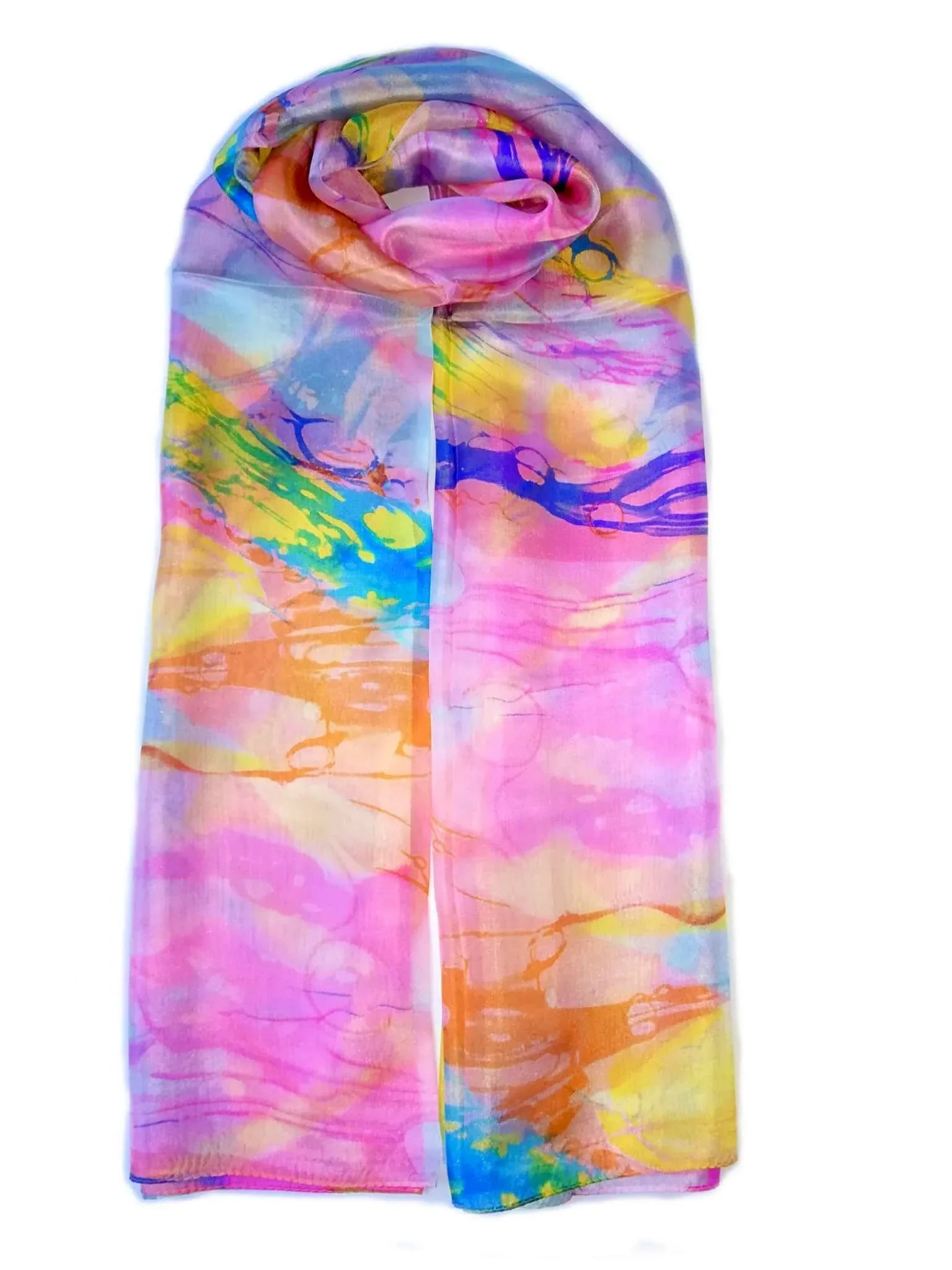 Rainbow Range| Large Silk Scarf Pink Delight - Vshine Silk and Shine 