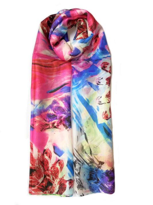 Large Silk Scarf Colour Pop - Vshine Silk and Shine Fashion Accessories