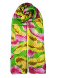 Rainbow Range| Large Silk Scarf Feather Green - Vshine Silk and Shine 