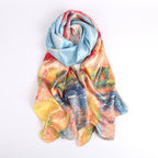 Silk Scarf Collections|Blossom Range|Landscape Design|Golden|Long Silk Scarf - Vshine Silk and Shine 