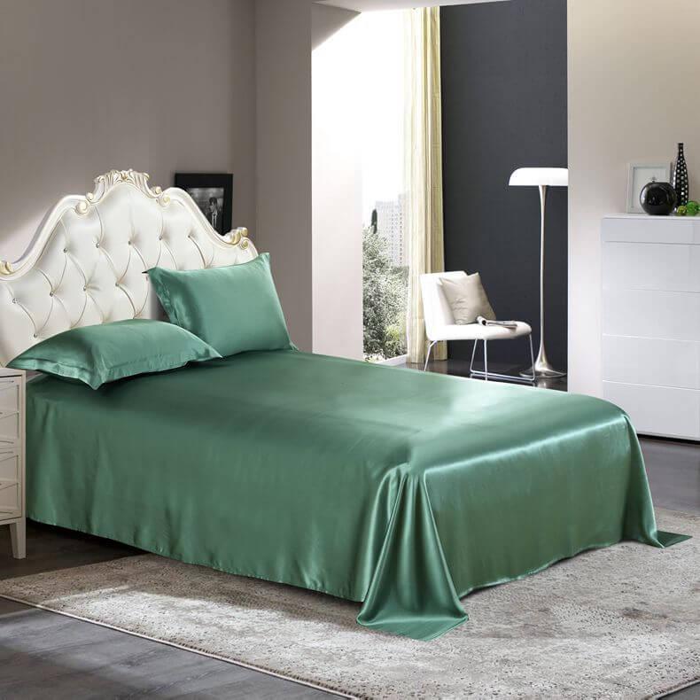Luxury Silk and Shine Bedding Set Pure Lux Neutral Tone Lush Green - Vshine Silk and Shine 