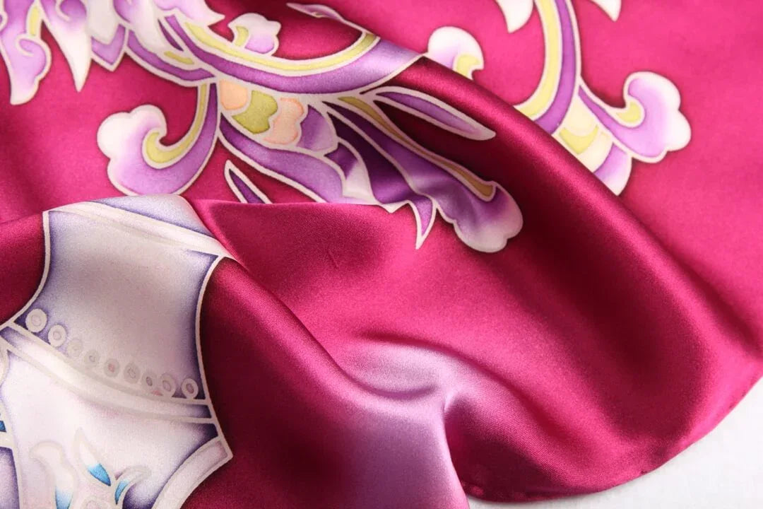 Limited Edition Hand Painted Silk Scarf| Pink - Vshine Silk and Shine 
