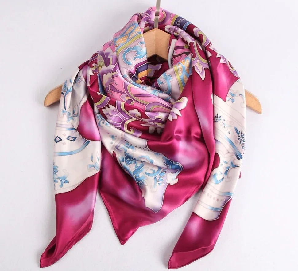 Limited Edition Hand Painted Silk Scarf| Pink - Vshine Silk and Shine 
