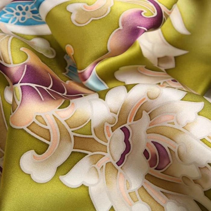 Limited Edition Hand Painted Silk Scarf| Yellow - Vshine Silk and Shine 
