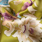 Limited Edition Hand Painted Silk Scarf| Yellow - Vshine Silk and Shine 