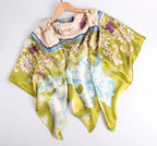 Limited Edition Hand Painted Silk Scarf| Yellow - Vshine Silk and Shine 