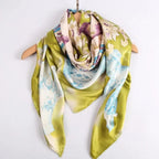 Limited Edition Hand Painted Silk Scarf| Yellow - Vshine Silk and Shine 