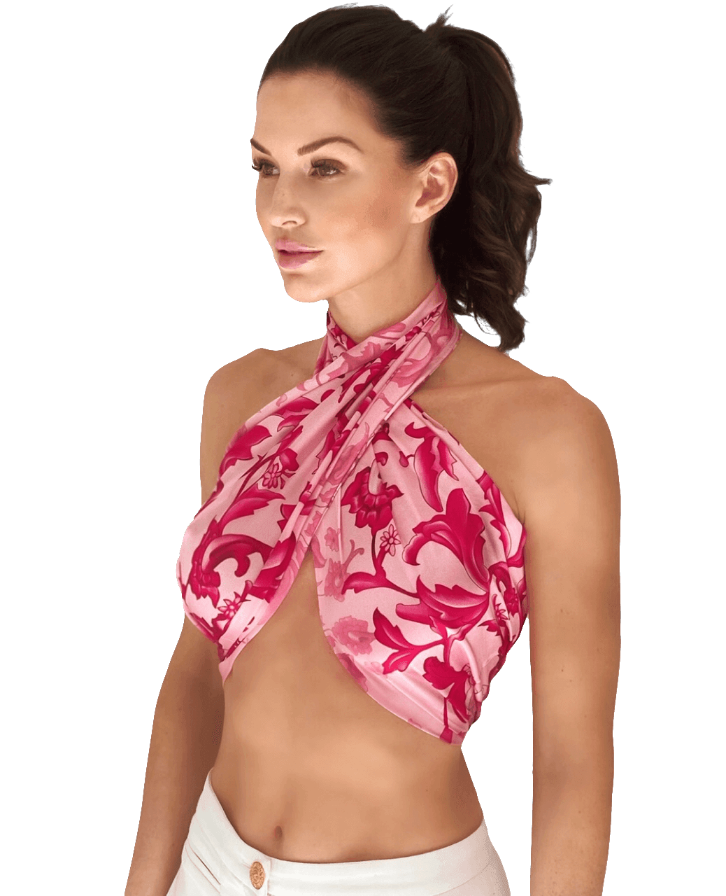 Blossom Range|Floral Power Design|Pink|Long Silk Scarf - Vshine Silk and Shine 