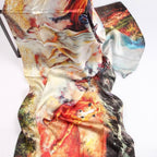 Blossom Range|Horse Racing Scarf|Multicolour|Long Silk Scarf - Vshine Silk and Shine 