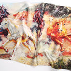 Blossom Range|Horse Racing Scarf|Multicolour|Long Silk Scarf - Vshine Silk and Shine 